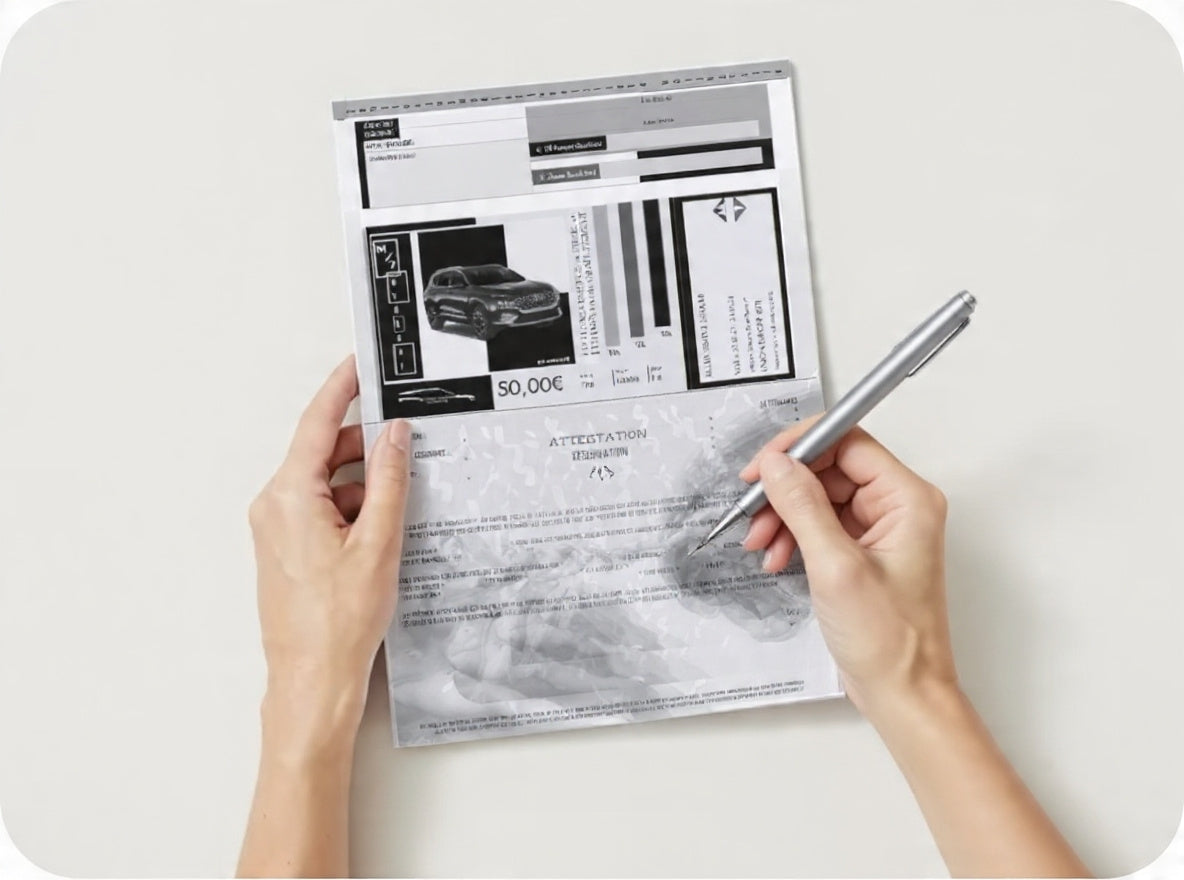 L'attestation " RESERVATION AUTO-PARTARGE " (Verso)