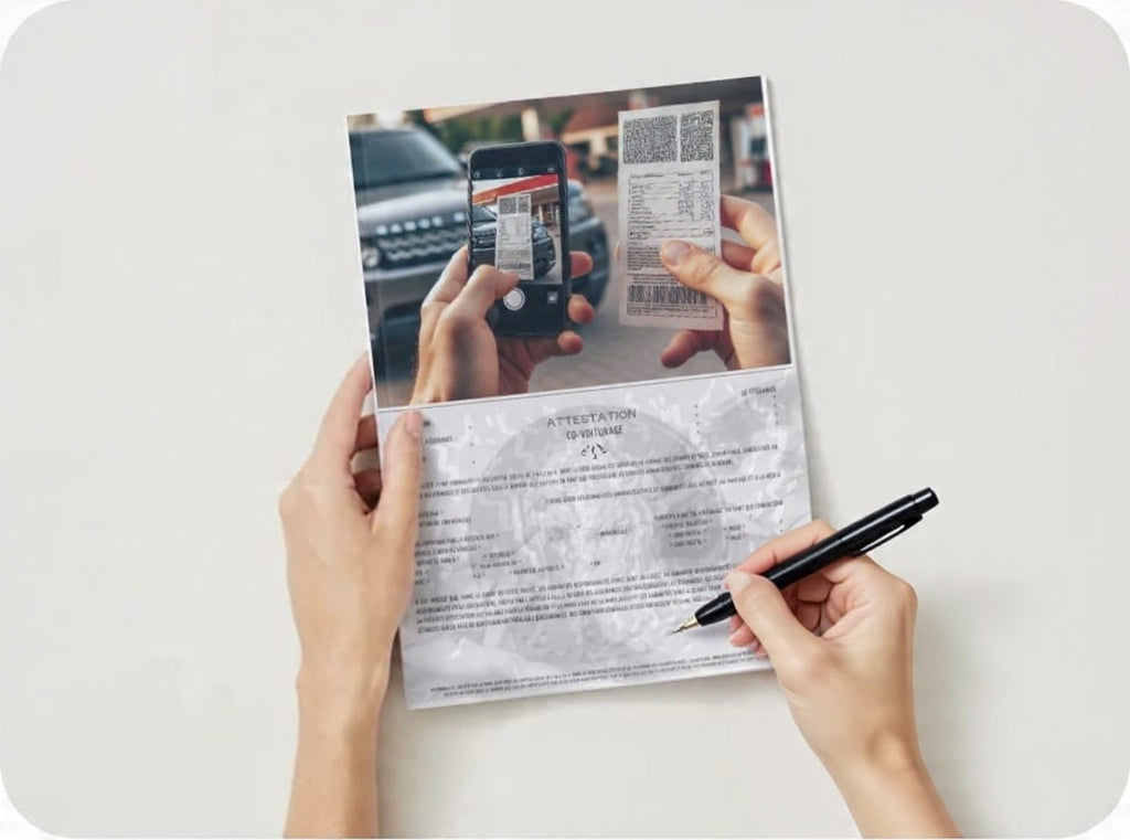 L'attestation " RESERVATION AUTO-PARTARGE " (Recto)