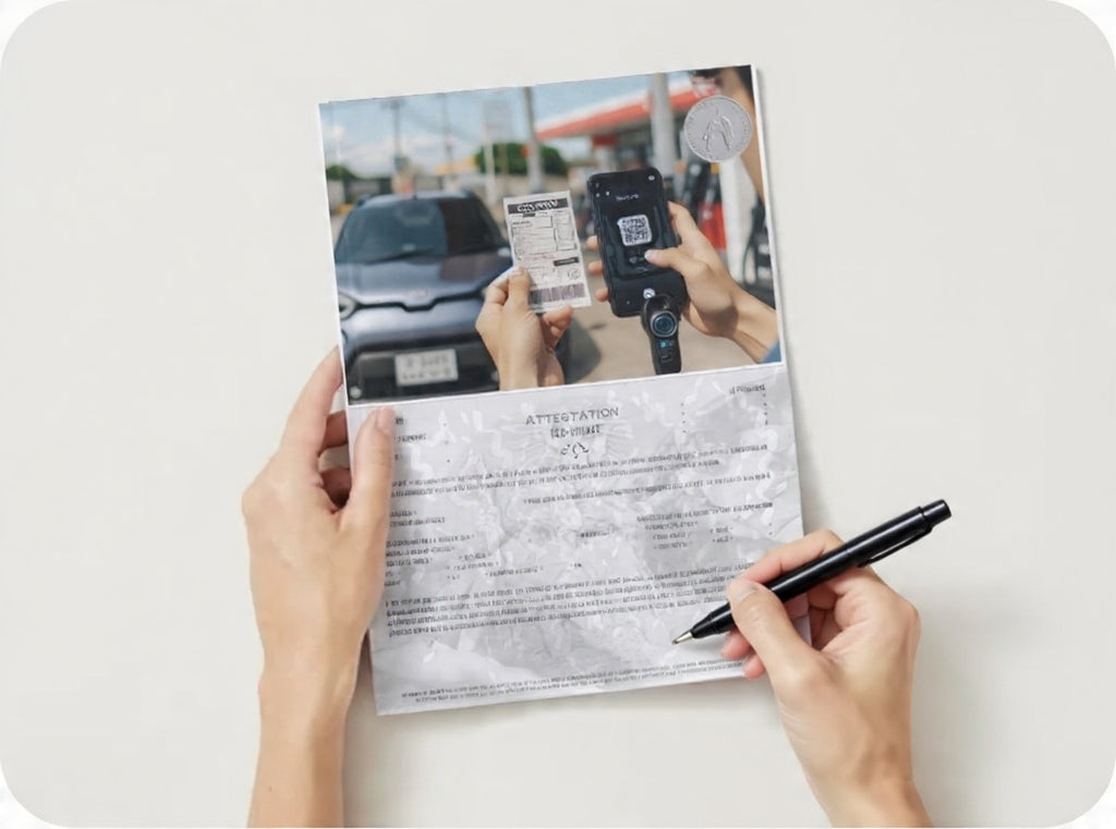 L'attestation " RESERVATION AUTO-PARTARGE " (Recto)