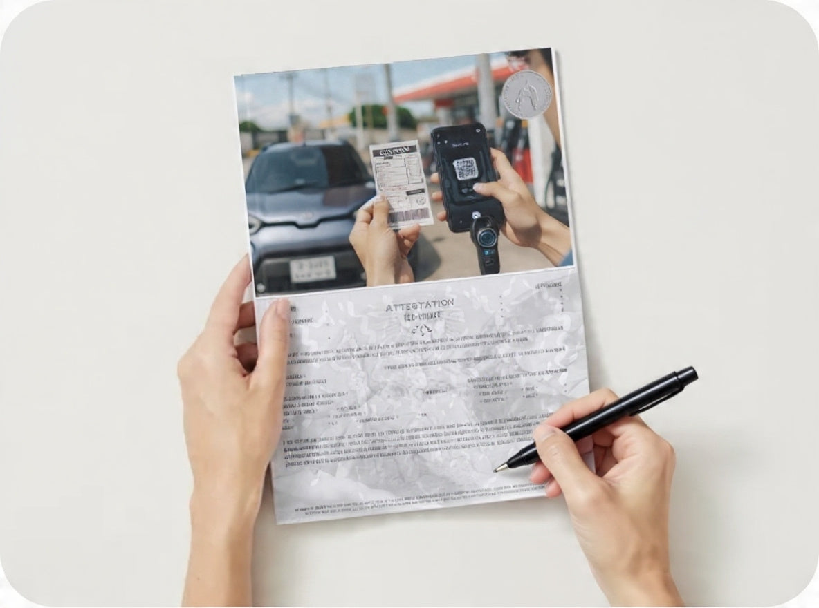 L'attestation " RESERVATION AUTO-PARTARGE " (Recto)