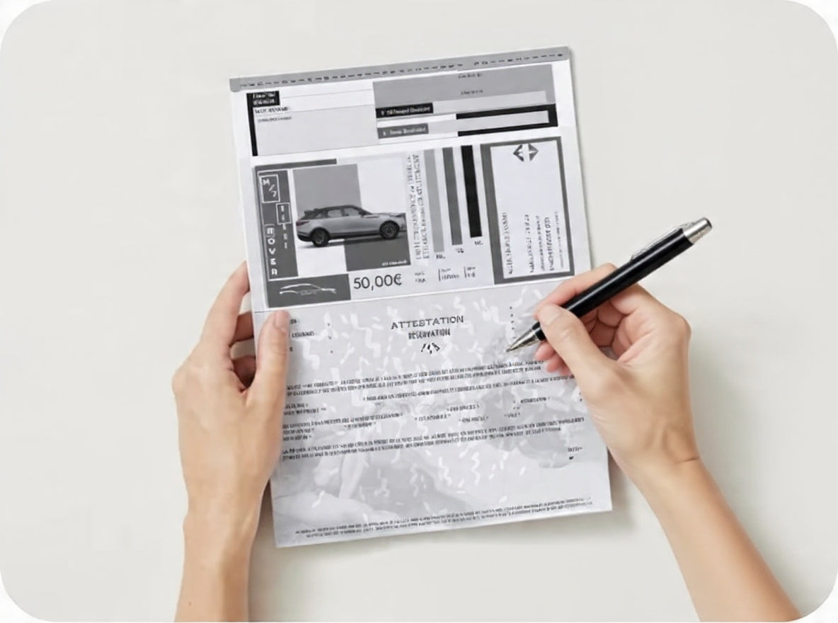 L'attestation " RESERVATION AUTO-PARTARGE " (Verso)