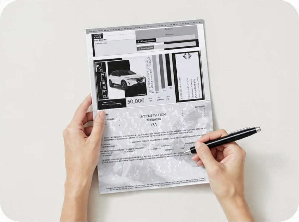 L'attestation " RESERVATION AUTO-PARTARGE " (Verso)