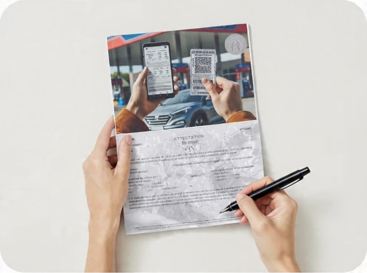 L'attestation " RESERVATION AUTO-PARTARGE " (Recto)