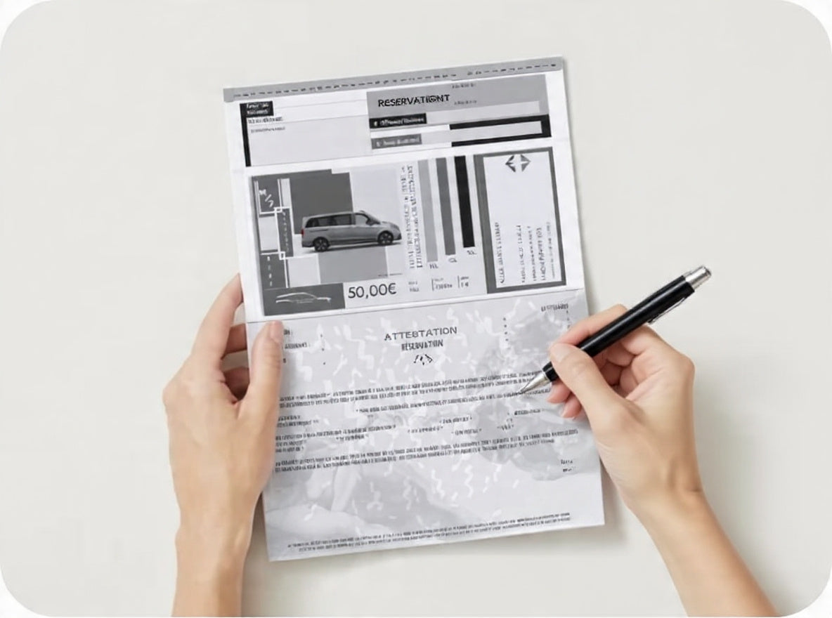 L'attestation " RESERVATION AUTO-PARTARGE " (Verso)