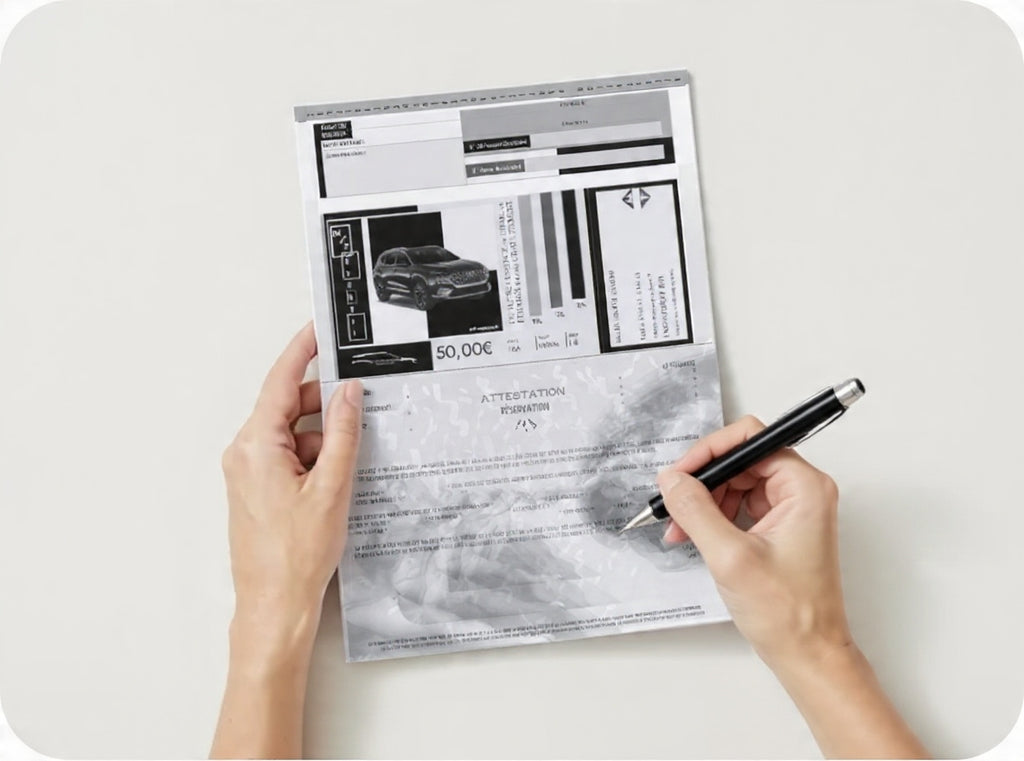 L'attestation " RESERVATION AUTO-PARTARGE " (Verso)