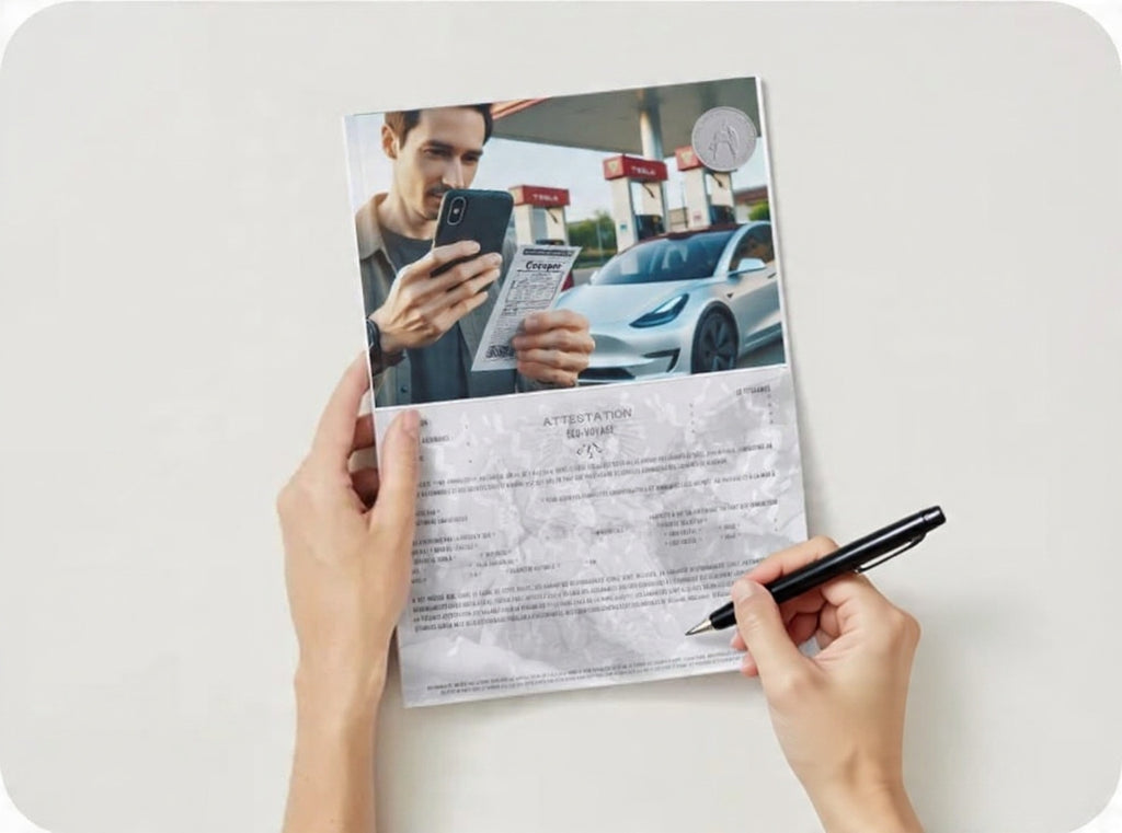 L'attestation " RESERVATION AUTO-PARTARGE " (Recto)