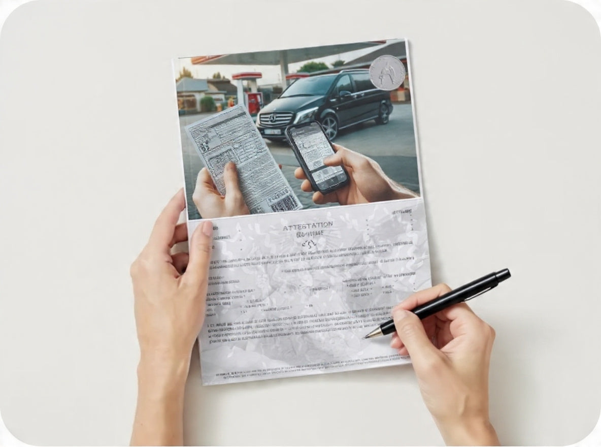 L'attestation " RESERVATION AUTO-PARTARGE " (Recto)